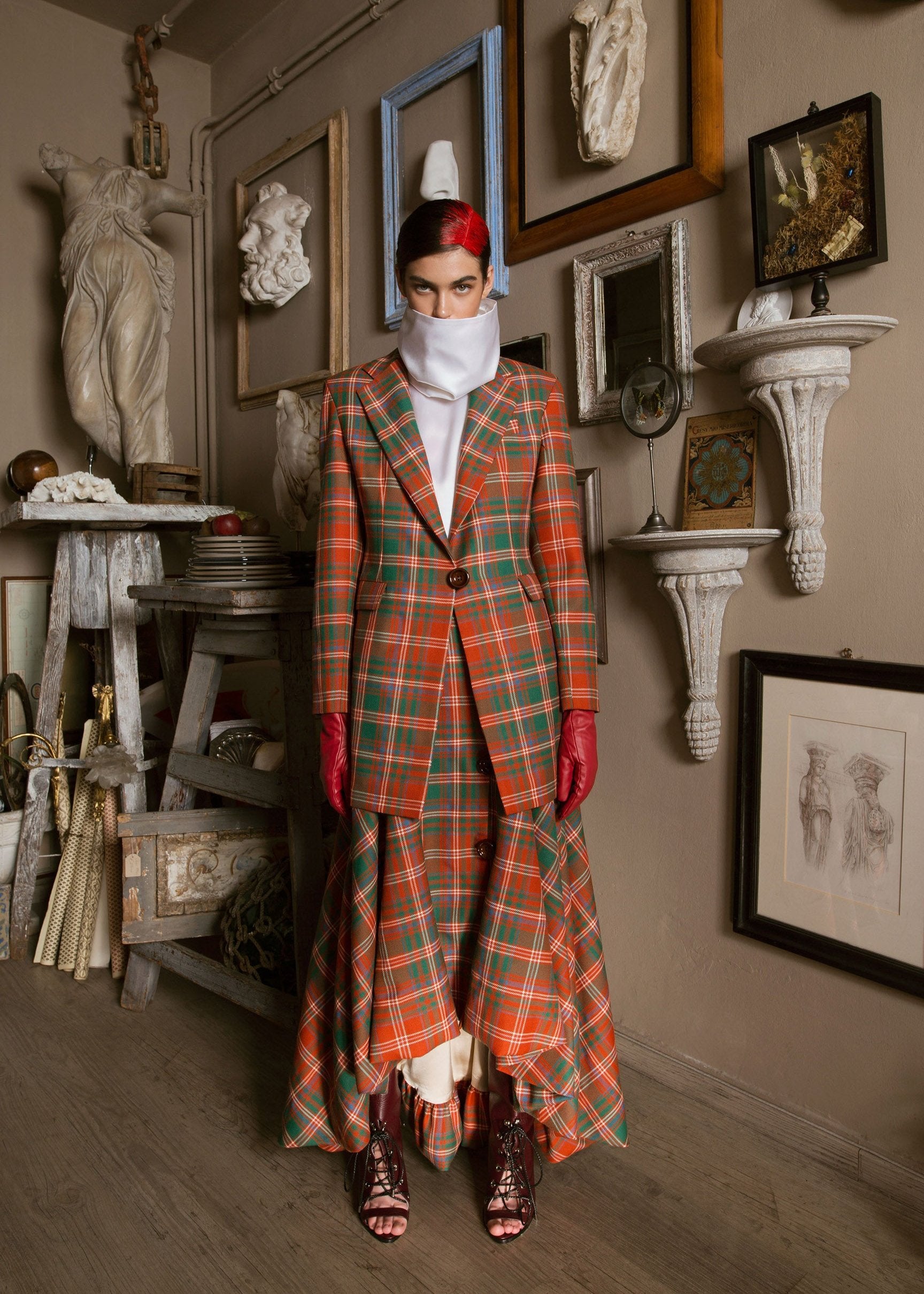 Laviate Redish Tartan Jacket