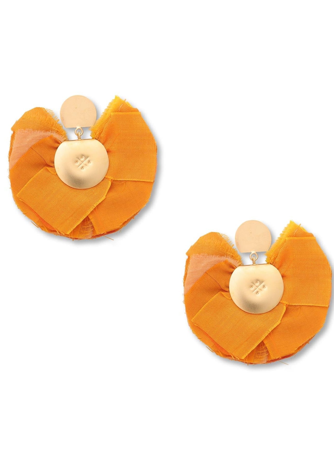 Mini silky Fan Orange Earrings