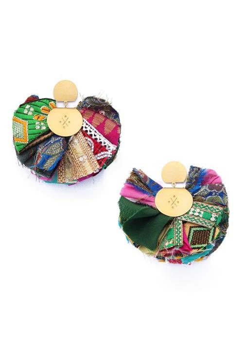 Mini silky Fan Multicolor Earrings