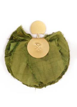 Mini silky Fan Olive Green Earring