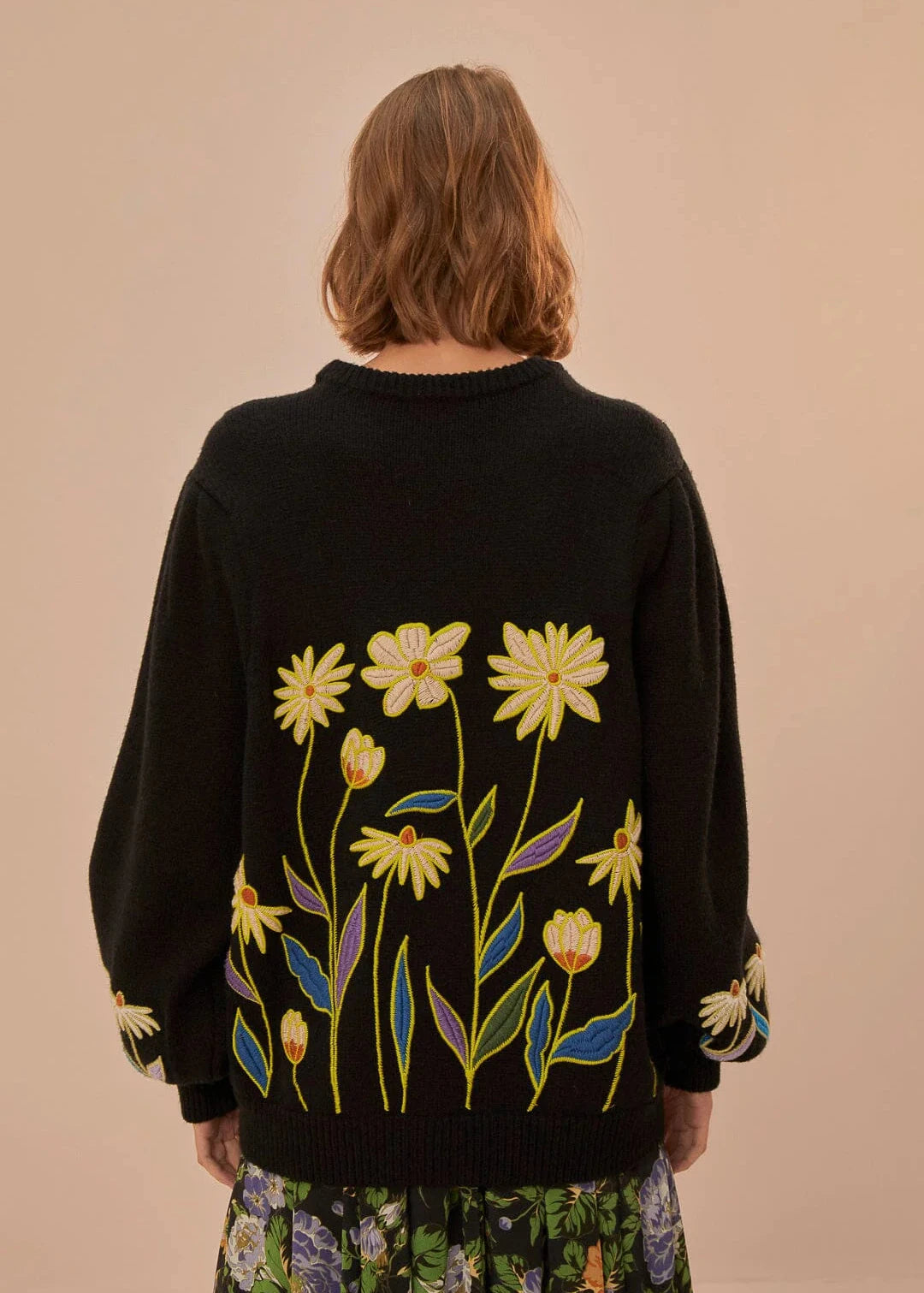 Farm Rio Flowers Knit Sweater