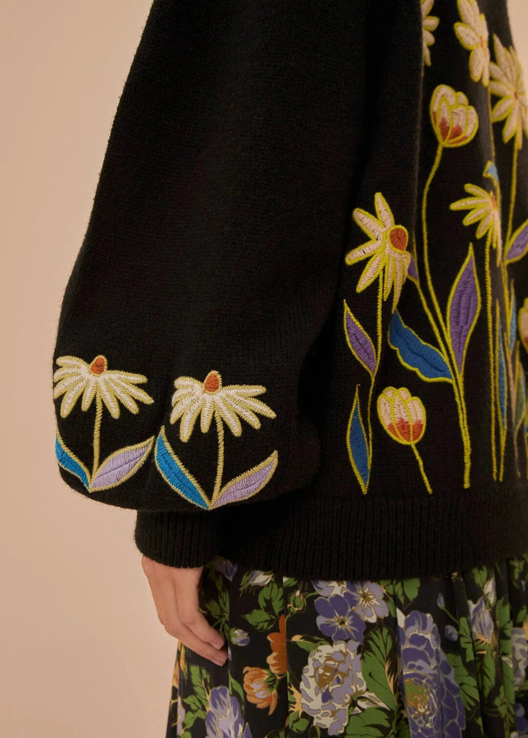 Farm Rio Flowers Knit Sweater