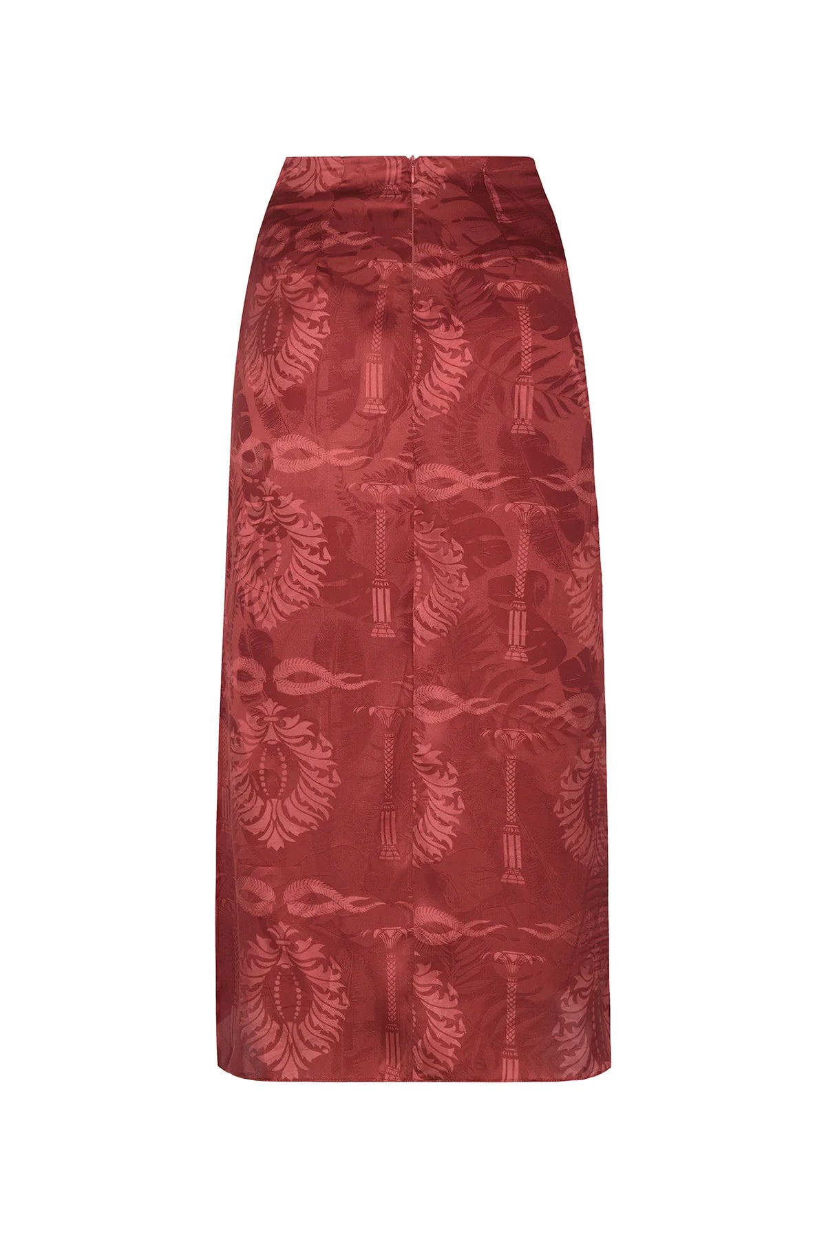 Juan de Dios-Amaime Jacquard Midi Skirt / Wine-Justbrazil