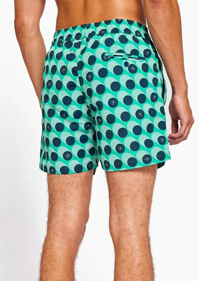 Sport Swim Shorts Bola De Frescobol Spring Green and Navy