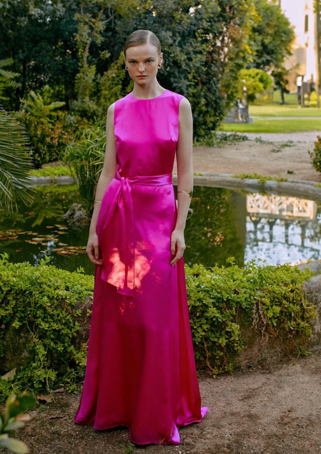 GALERIA-IRIS FUCSIA SILK DRESS-JUST BRAZIL