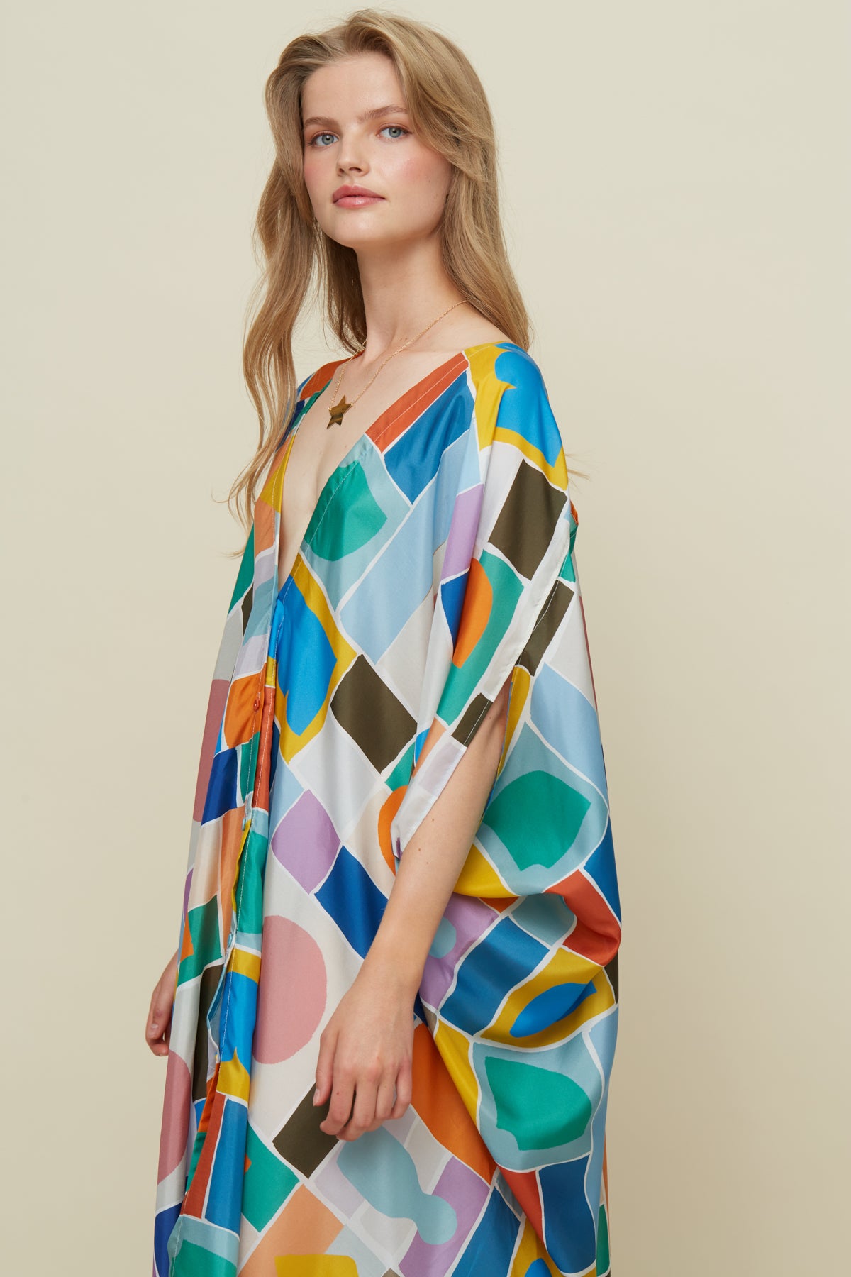 Galeria-Ilectra Game Silk Kaftan-Justbrazil