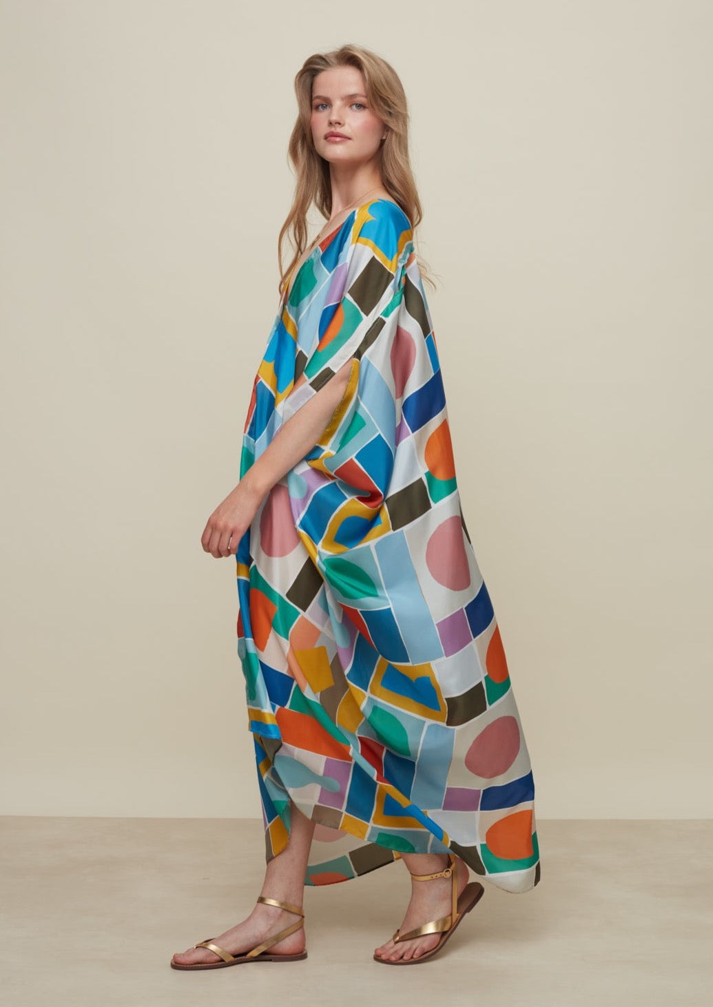 Galeria-Ilectra Game Silk Kaftan-Justbrazil