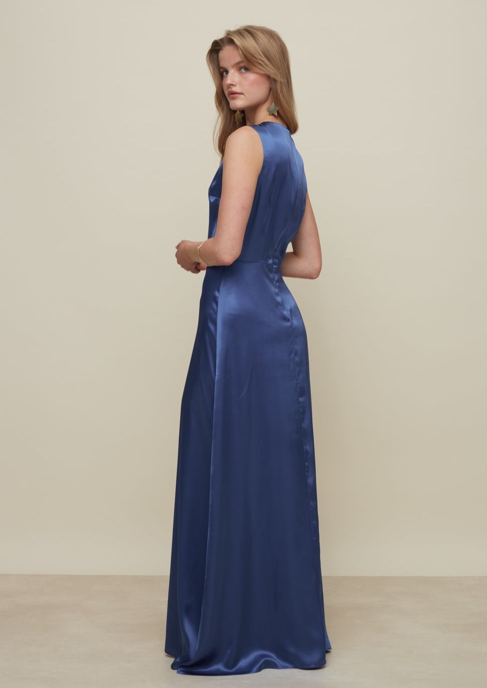 Galeria-Iris Blue Silk Dress-Justbrazil