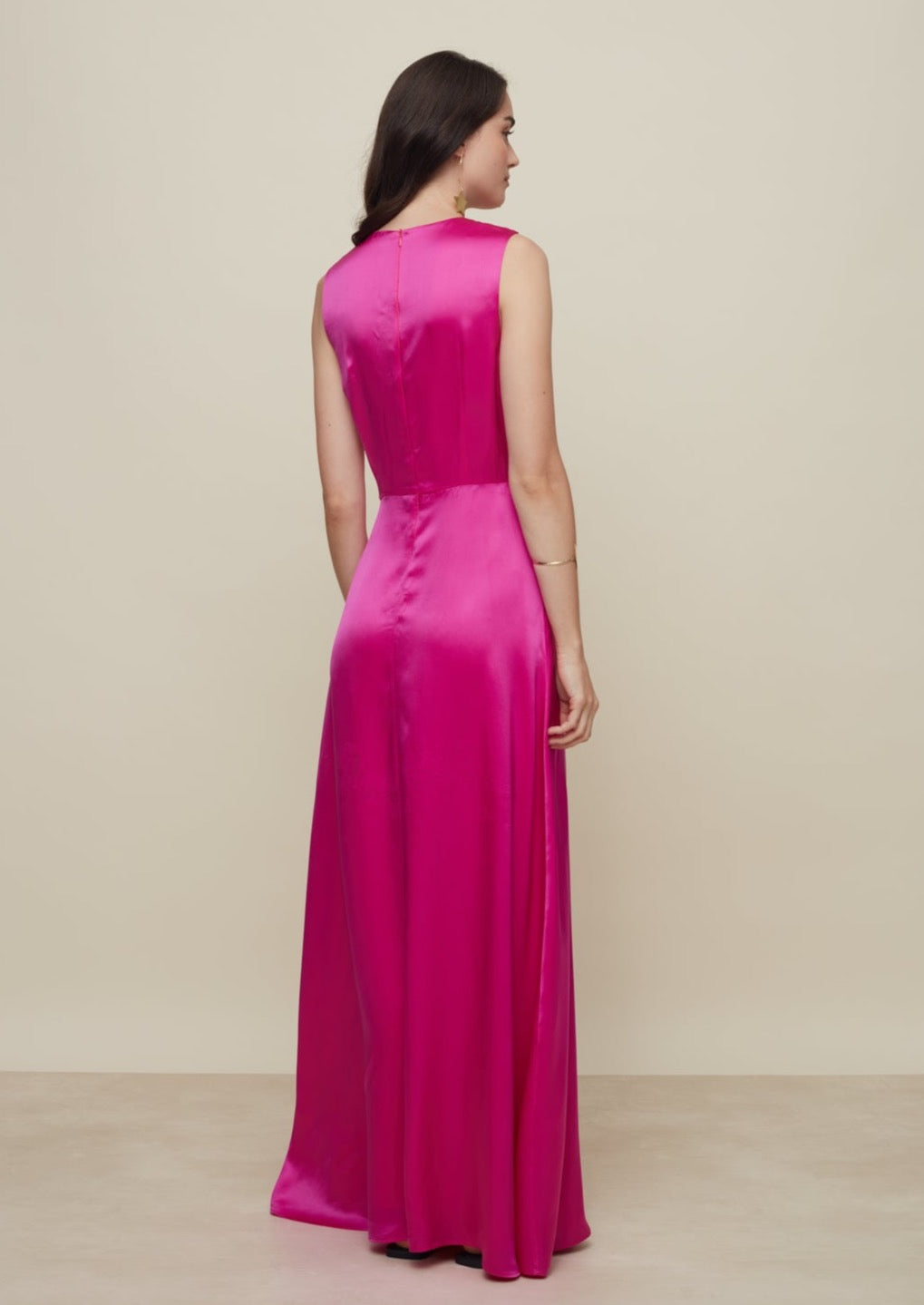 GALERIA-IRIS FUCSIA SILK DRESS-JUST BRAZIL