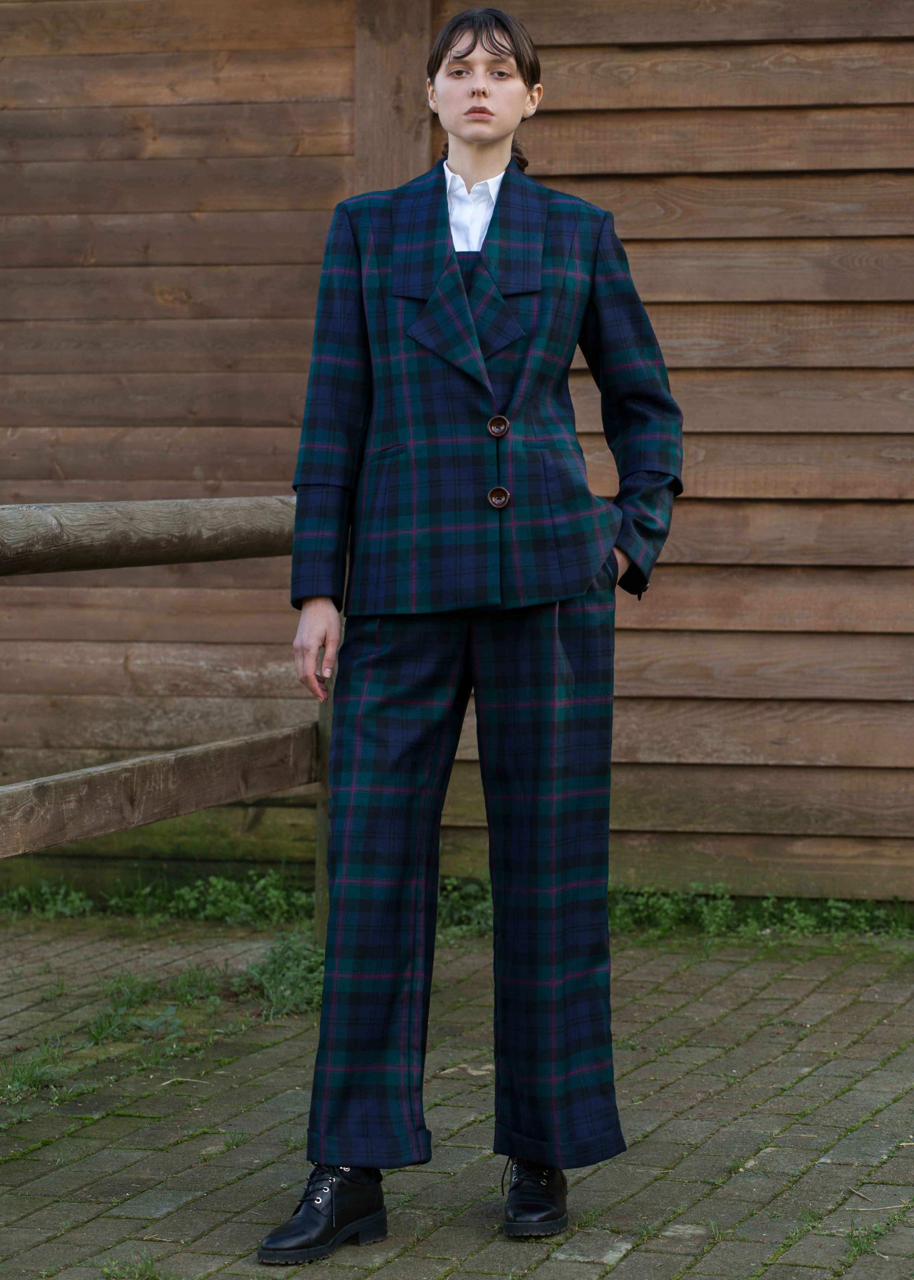 Laviate Blue tartan jacket