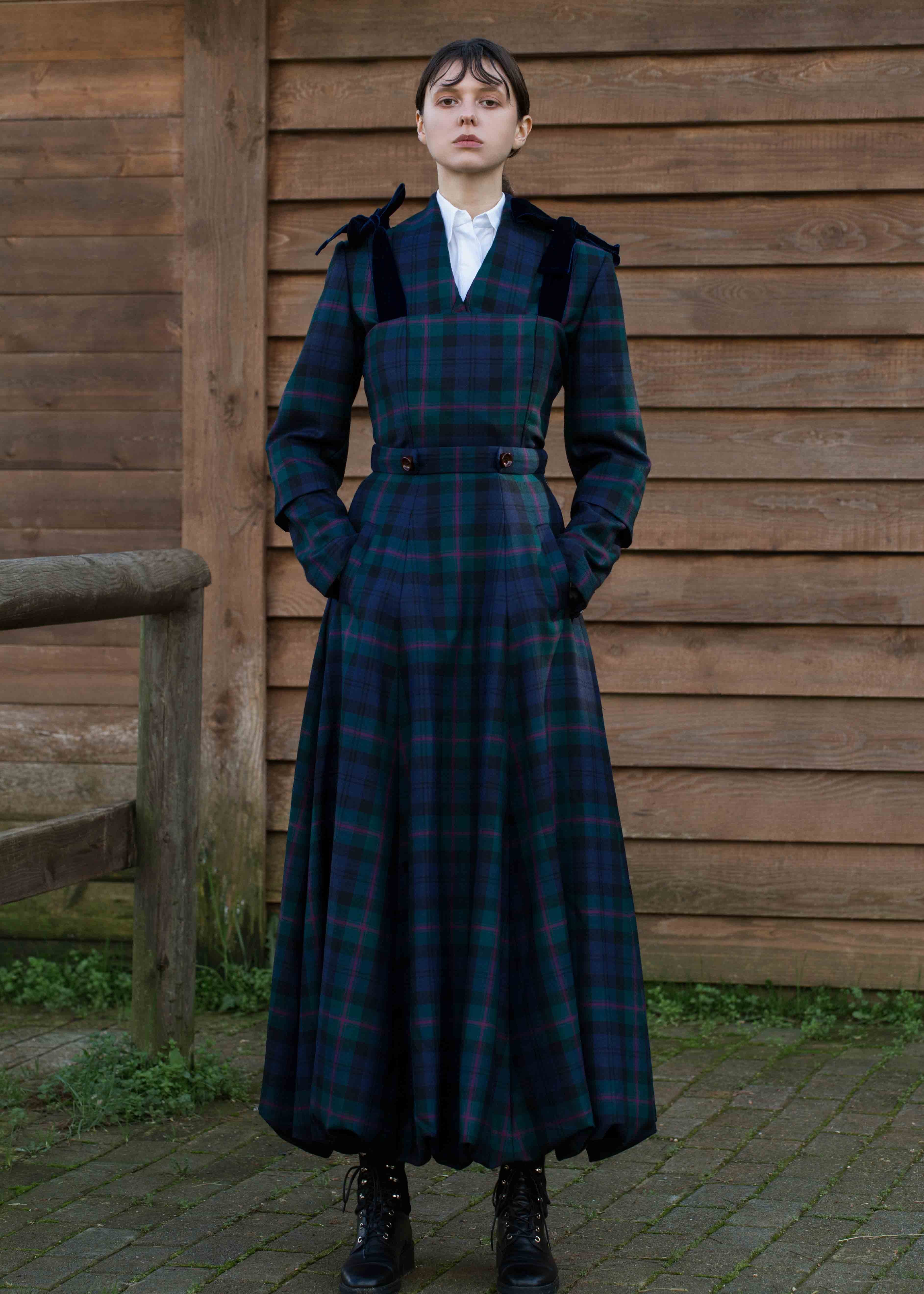 Laviate Blue Tartan Skirt