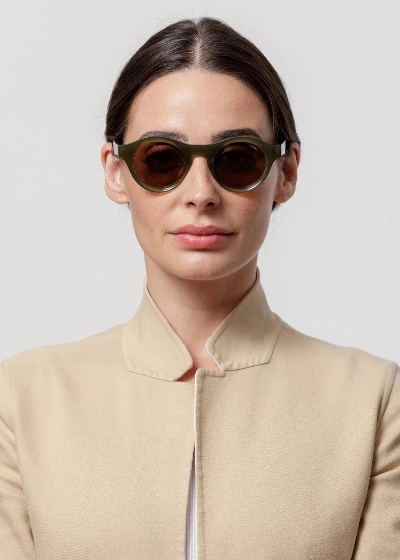 Lapima-Luca Oliva Solid Sunglasses-Justbrazil