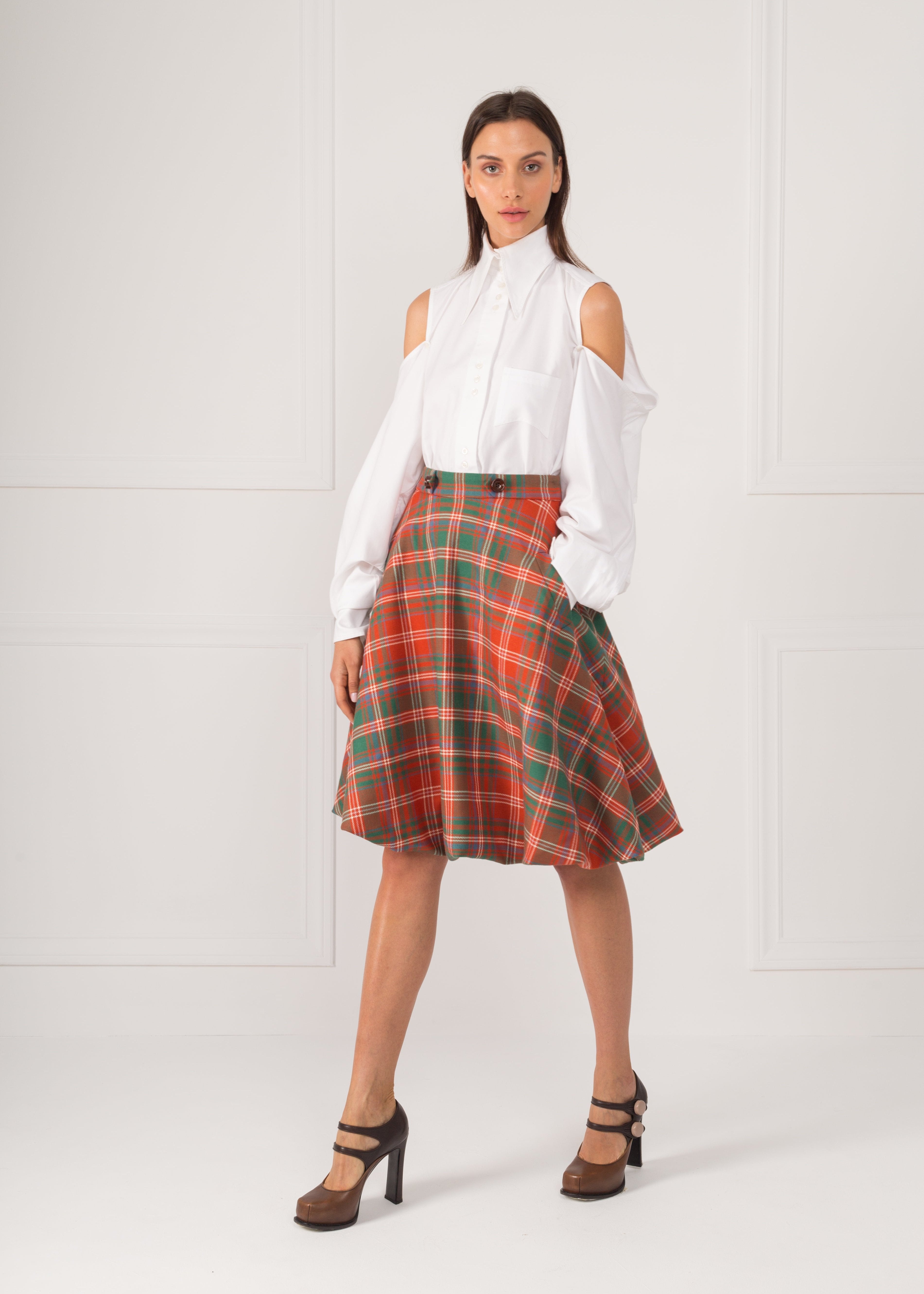 Laviate Redish Tartan Skirt