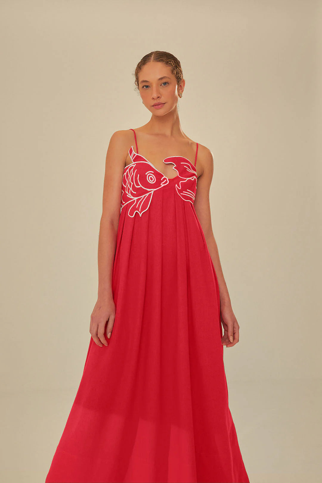 Core Red Fish Top Maxi Dress Red