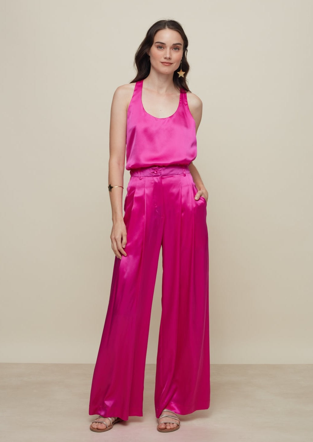 Galeria-Alexa Fucsia Silk Pants-Justbrazil