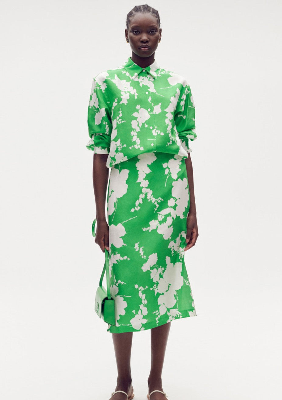 Oroton-Silhouette Print A-Line Skirt-Justbrazil