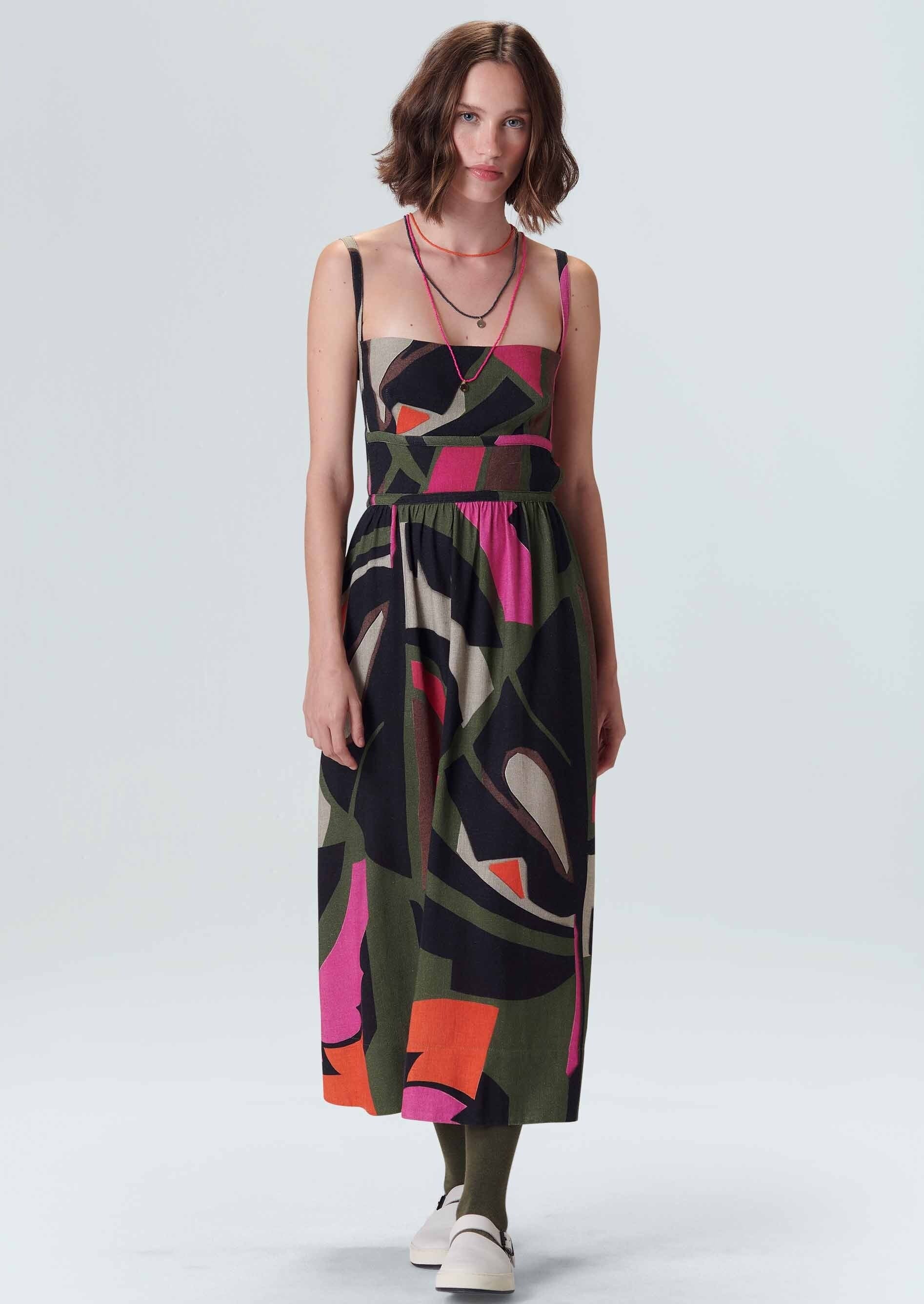 OSKLEN-MIDI FOLIAGE DRESS-JUST BRAZIL