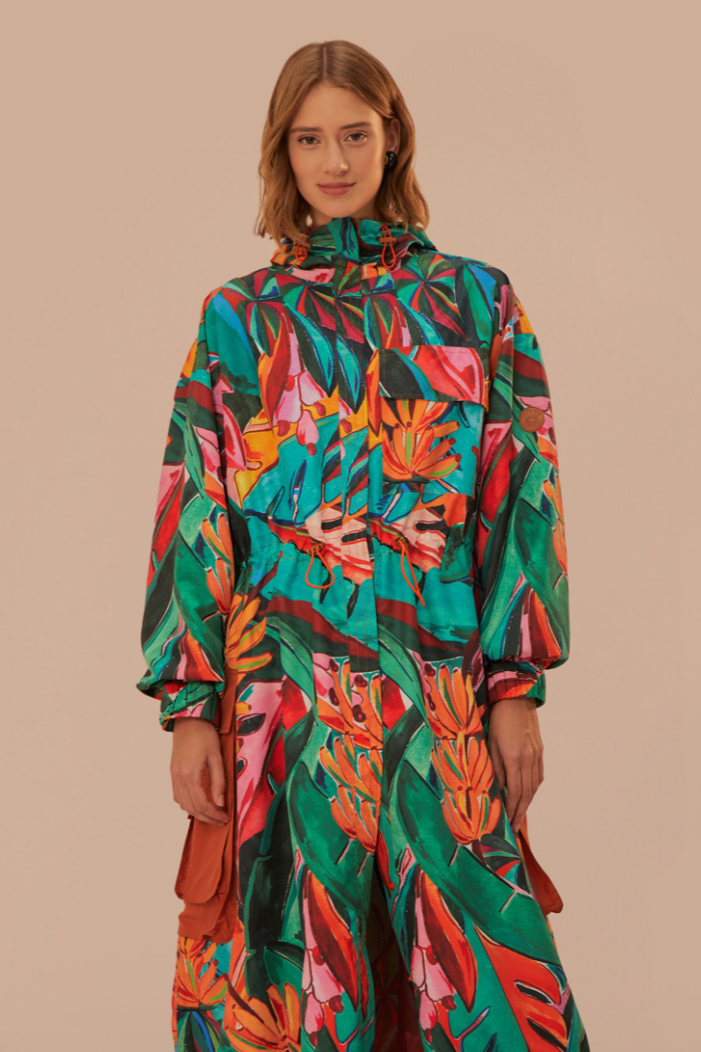 Banana Foliage Maxi Raincoat