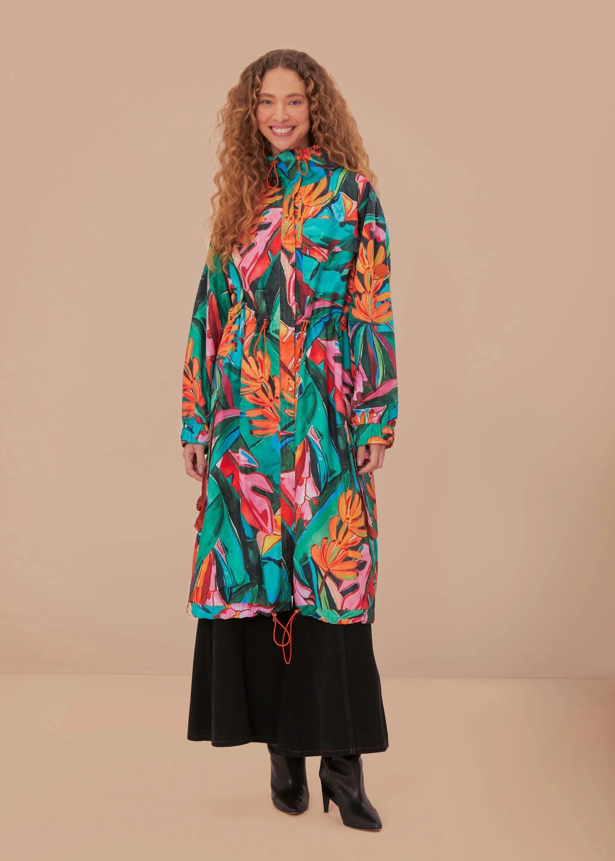 Banana Foliage Maxi Raincoat