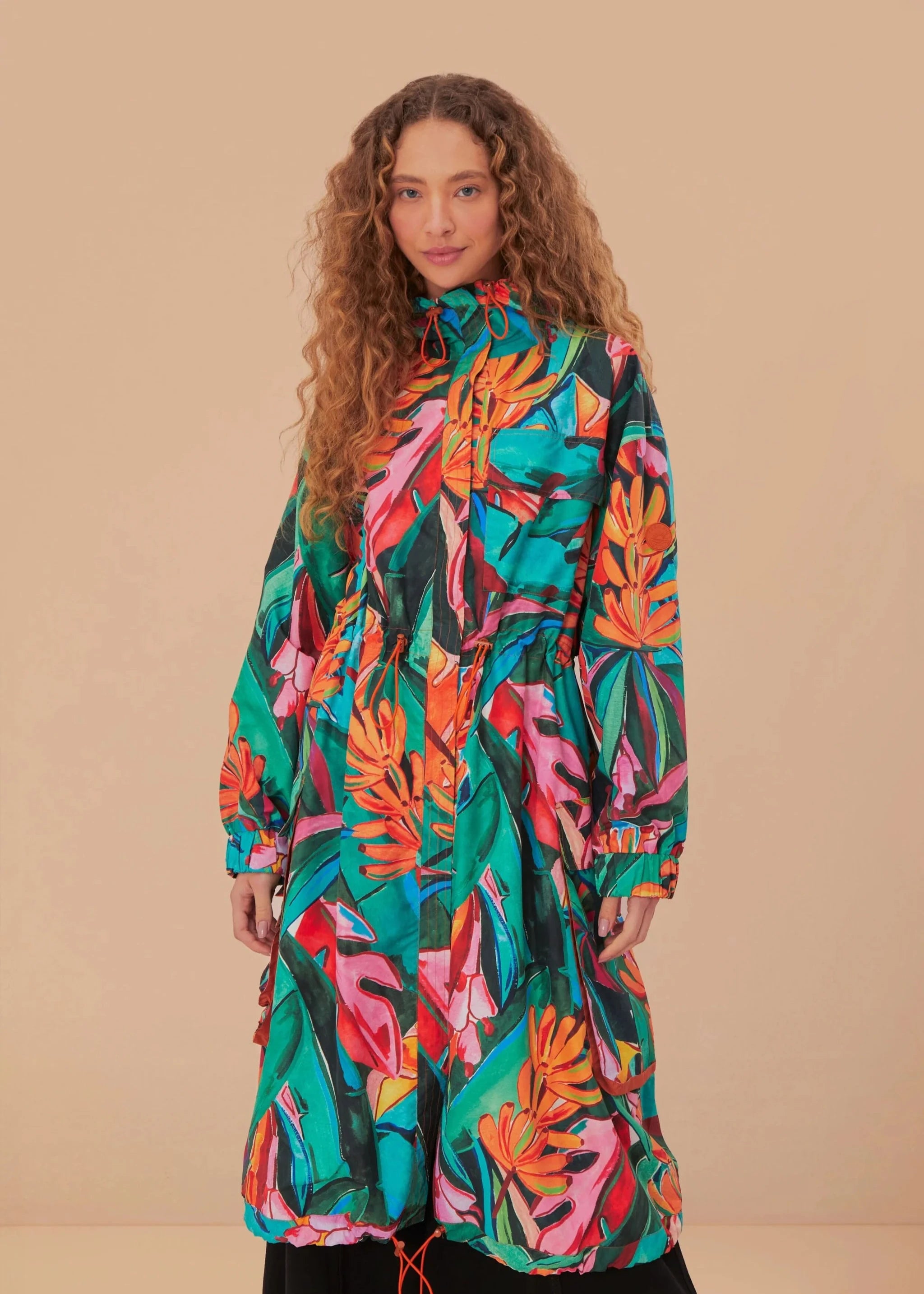 Banana Foliage Maxi Raincoat