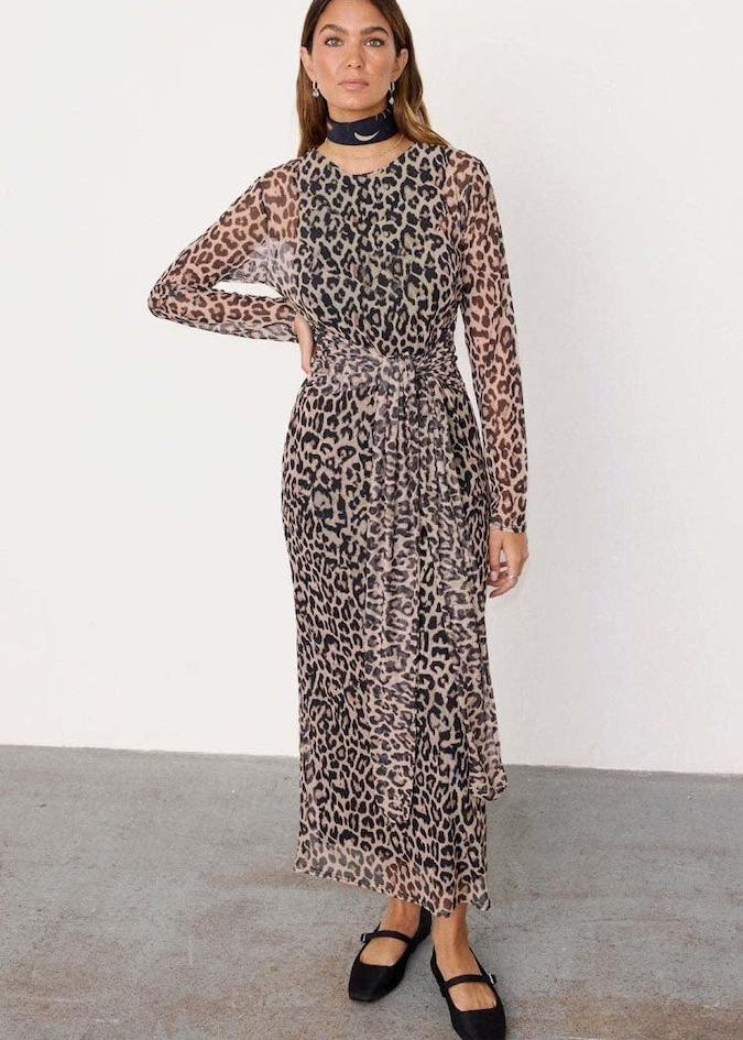 Leopard Mesh Mia Dress