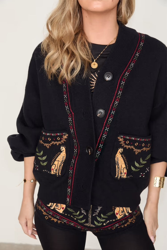 Black Running Wilder Astrid Cardigan