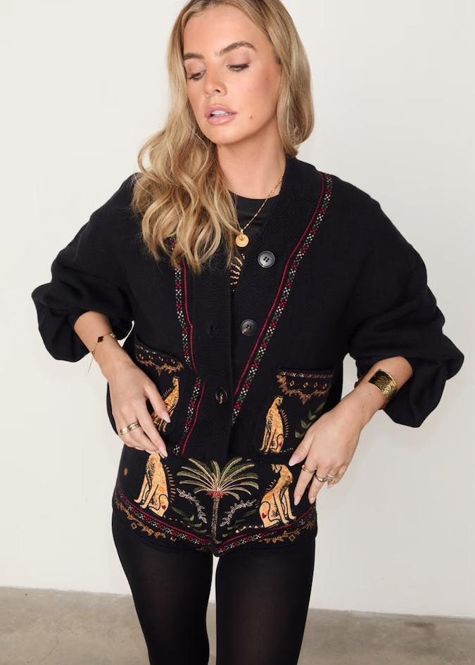 Black Running Wilder Astrid Cardigan