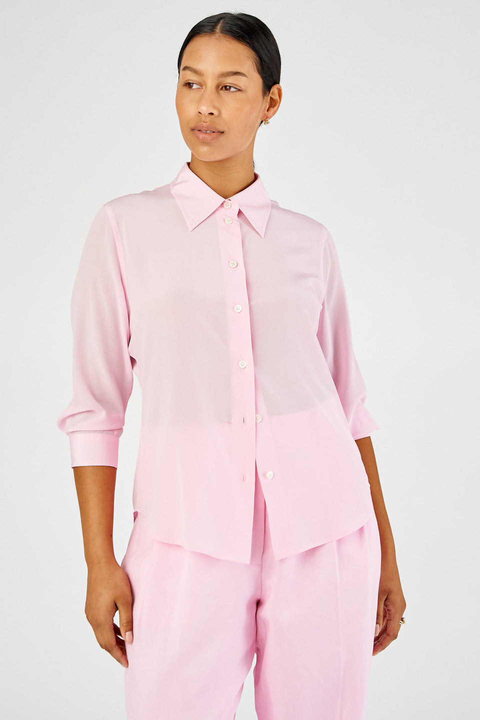 Oroton-Stretch Silk 3/4 Sleeve Shirt-Justbrazil