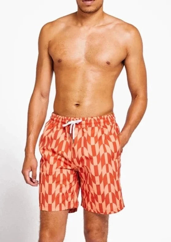 Frescobol-Board Swim Shorts Copacabana Chechered-Justbrazil