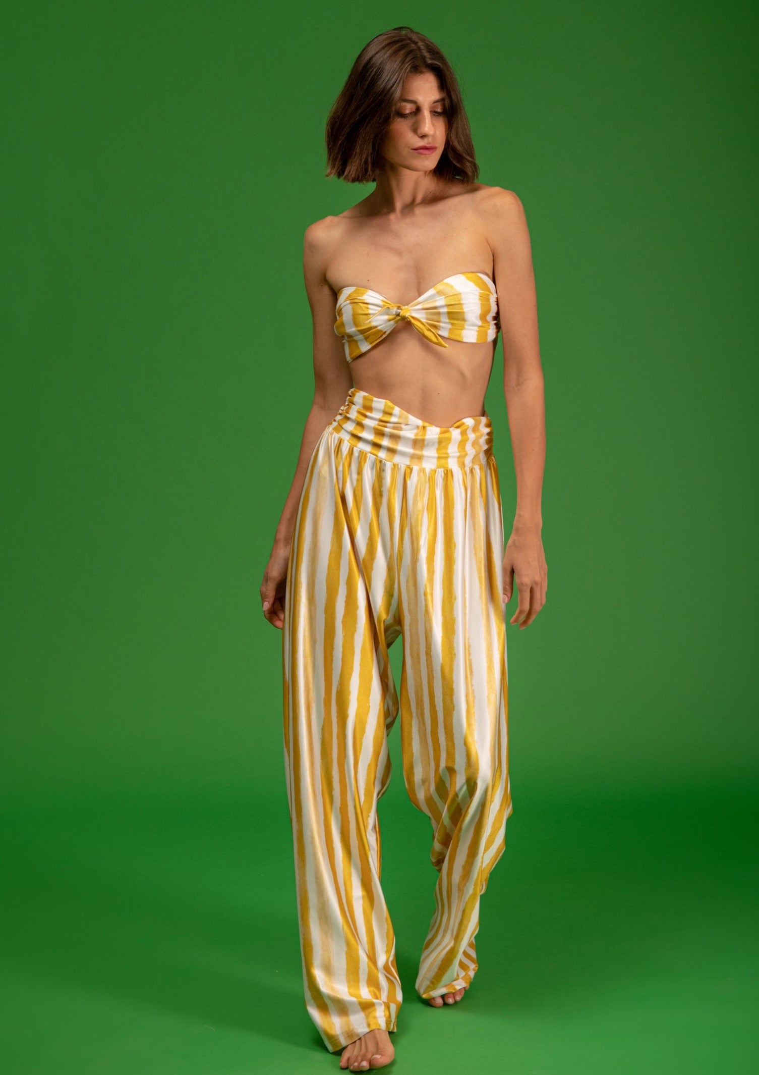 Galeria-Cari Yellow Stripes Trousers-Justbrazil