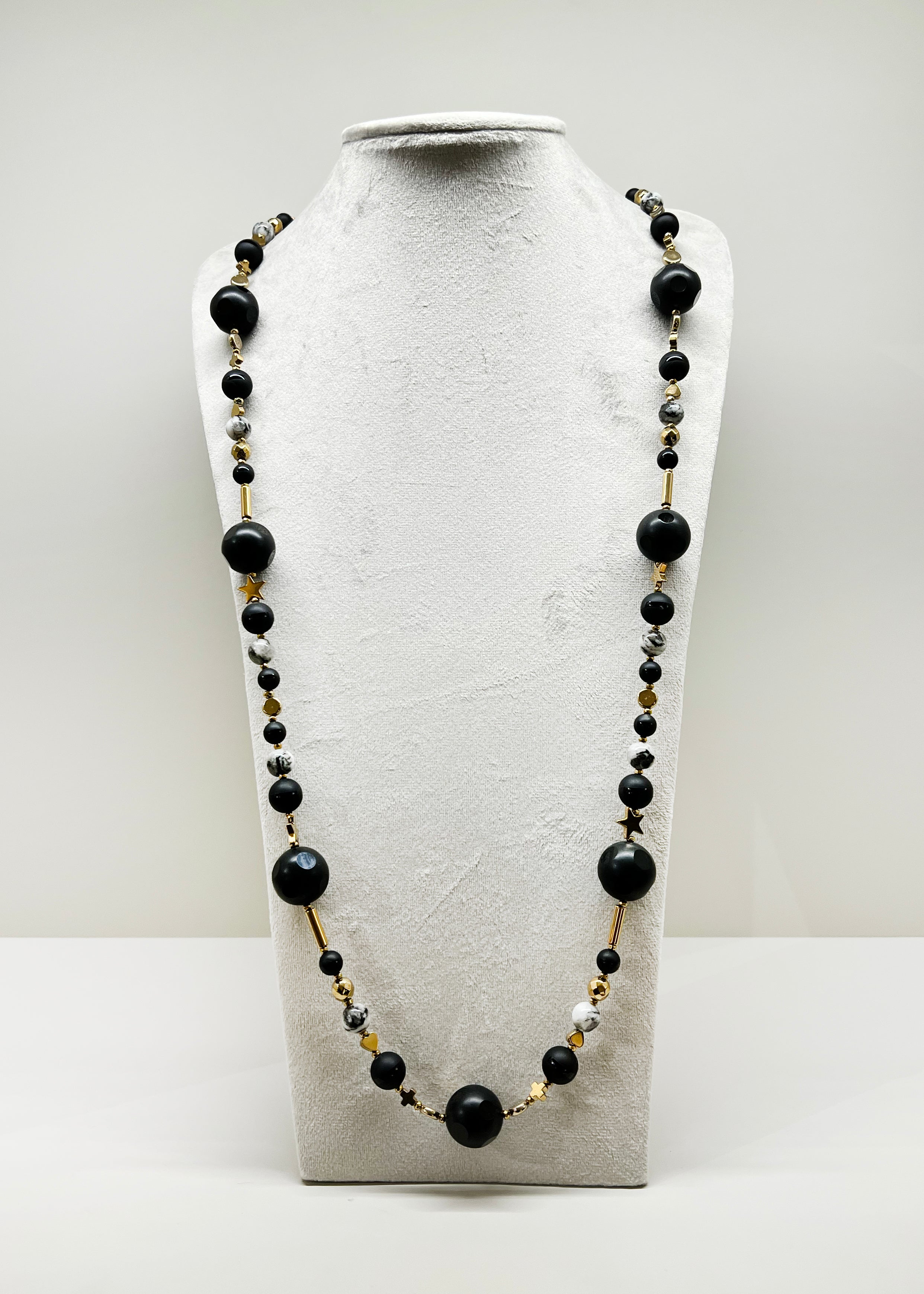 JustBrazil-Necklace-Faint Giant Onyx Long Necklace-Just Brazil