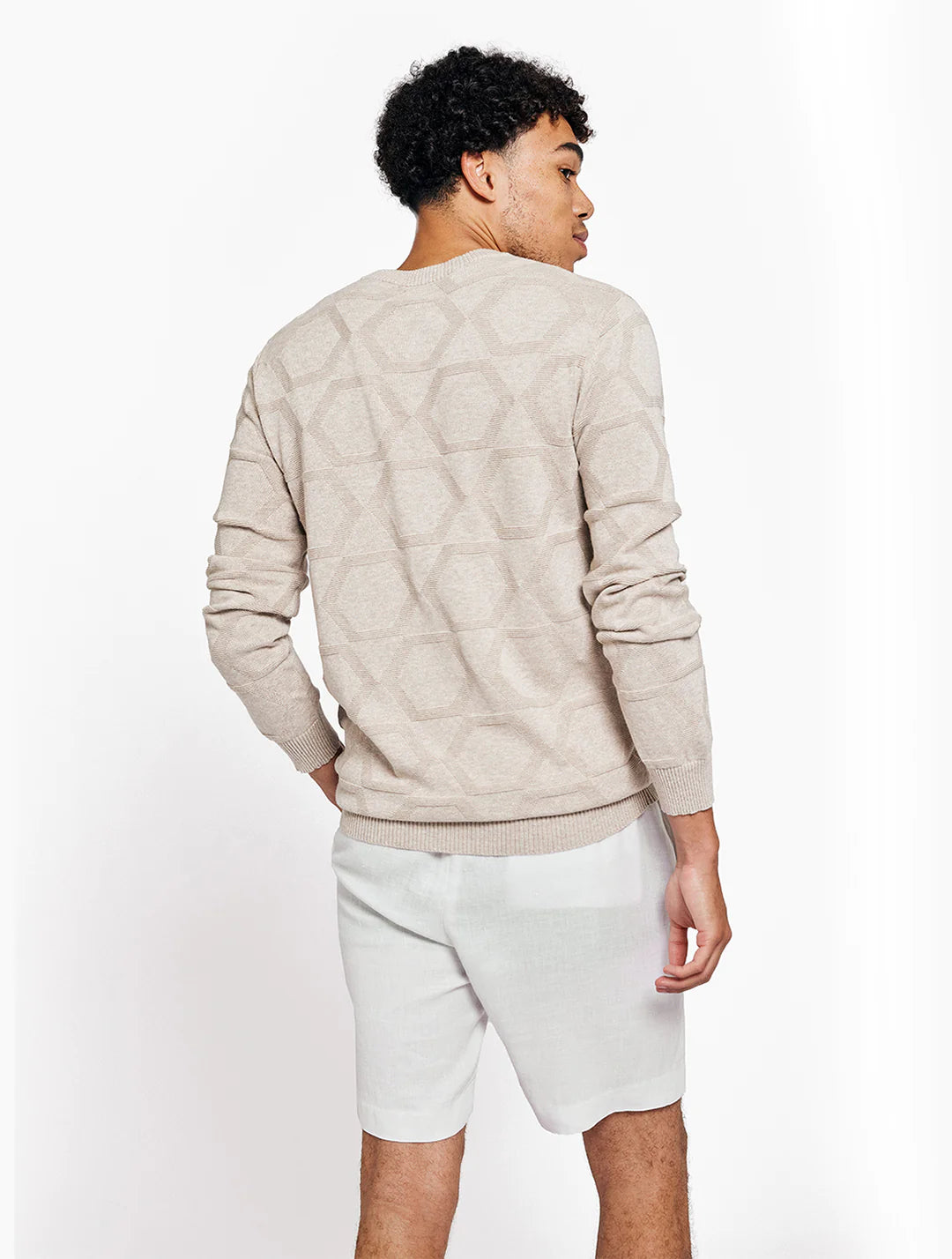 Frescobol-Ricardo Jacquard Sweater Straw-Justbrazil