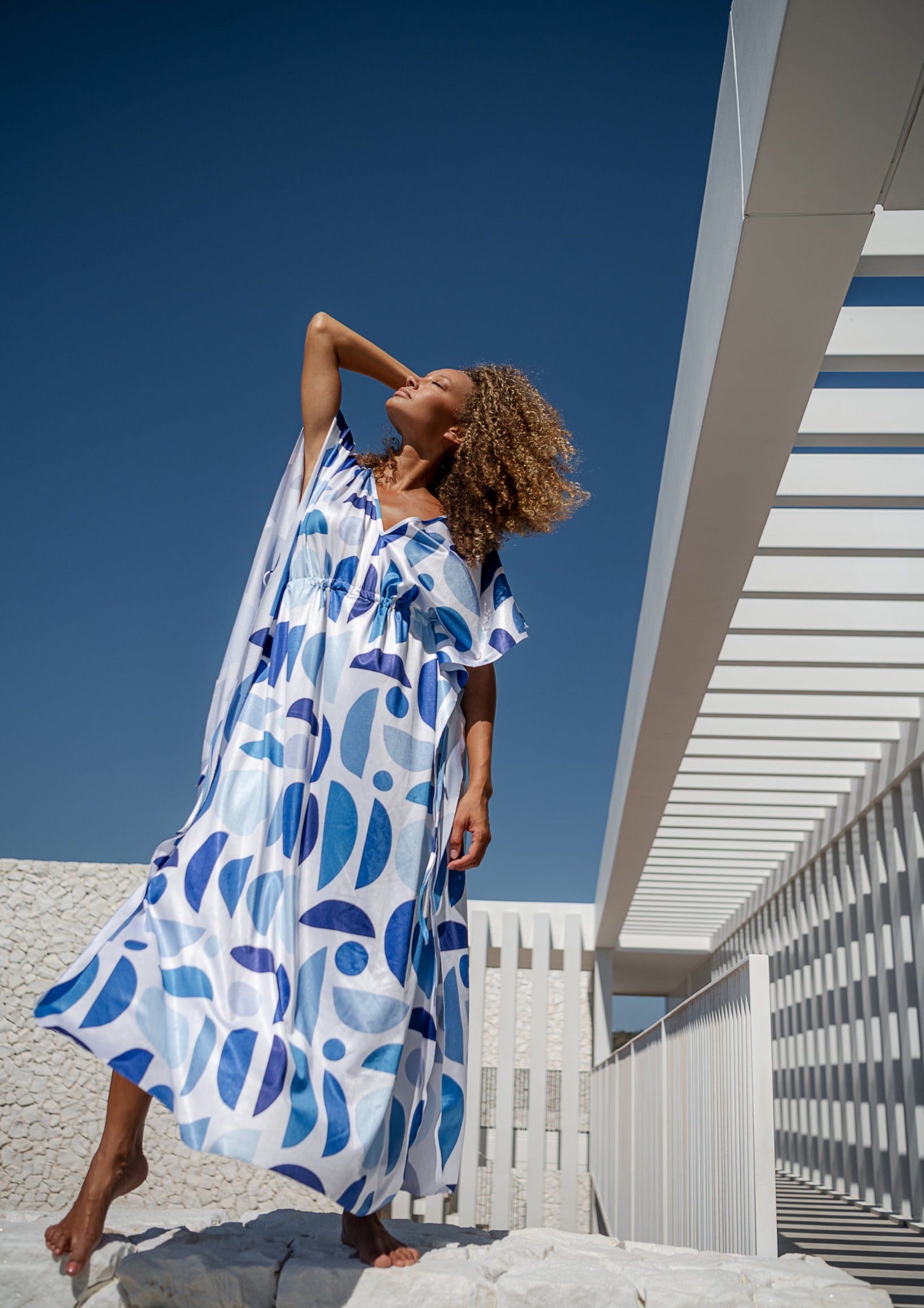 Galeria-Terpsi Geo Blue Kaftan-Justbrazil