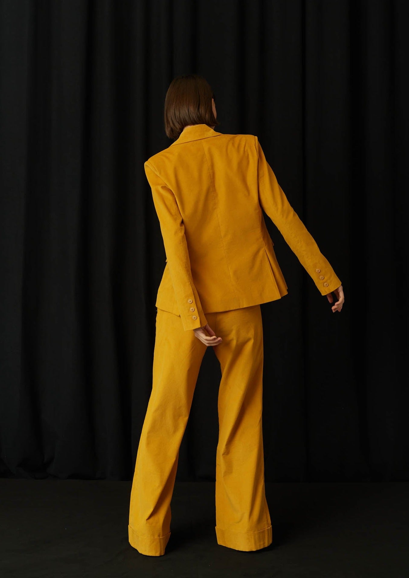 JustBrazil-Blazer-Rufino Corduroy Yellow Blazer-Just Brazil