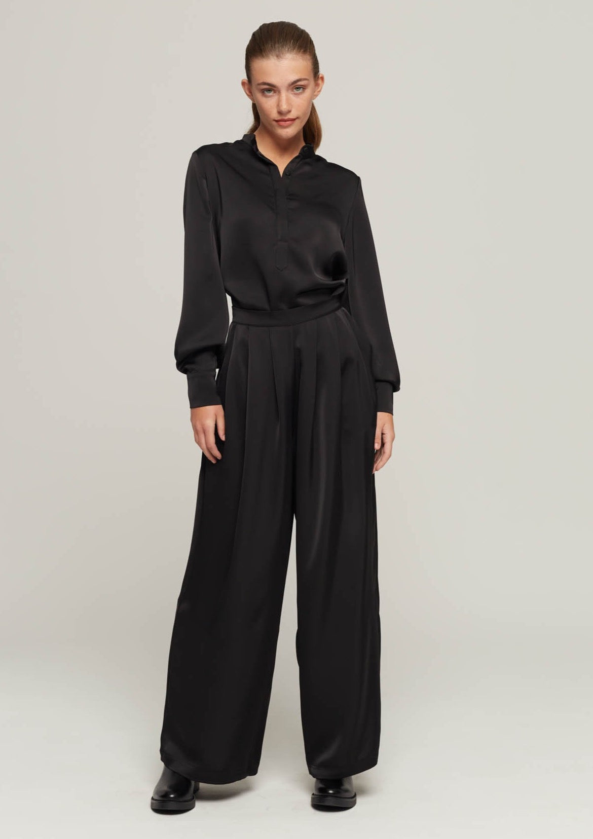 JUSTBRAZIL-TROUSERS-PEDRAS SATIN BLACK TROUSERS-JUST BRAZIL